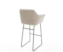 BarstuhlYulo-Flex Webstoff Soft Beige Kufengestell Metall Schwarz Sofort versandfertig
