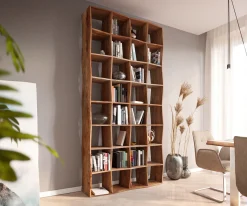 BücherregalLive-Edge 240x120 cm Akazie Natur Massivholz Sofort versandfertig