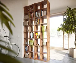 BücherregalLive-Edge 240x120 cm Akazie Natur Massivholz Sofort versandfertig