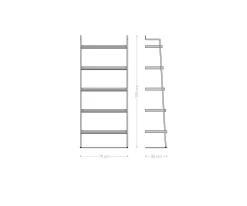 BücherregalMikkusu 80x185 cm Bambus Natur Mango Schwarz 5 Ablagen Metall Schwarz Versandfertig ca. 05.11.26