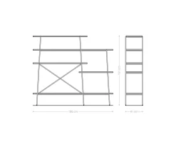 BücherregalMikkusu 185x160 cm Bambus Natur Mango Schwarz 5 Ablagen Metall Schwarz Versandfertig ca. 06.11.26