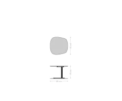 BeistelltischEdge Boot 60x60 cm Keramik Beton Grau Eleny Edelstahl gebürstet Sofort versandfertig