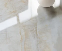 BeistelltischEdge Boot 50x50 cm Keramik Onyx Pearl Eleny Edelstahl gebürstet Sofort versandfertig