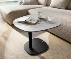 BeistelltischEdge Boot 60x60 cm Keramik Onyx Pearl Eleny Metall Schwarz Versandfertig ca. 01.09.26