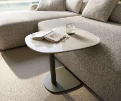 BeistelltischEdge Boot 60x60 cm Keramik Onyx Champagne Eleny Metall Effektfinish Titan Versandfertig ca. 28.10.26