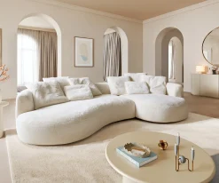 Big-SofaEdina 330x170 cm Plüsch Creme-Weiß Sofort versandfertig
