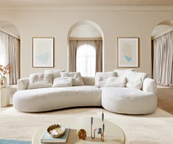 Big-SofaEdina 330x170 cm Plüsch Creme-Weiß Sofort versandfertig