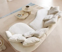 Big-SofaEdina 330x170 cm Plüsch Creme-Weiß Sofort versandfertig