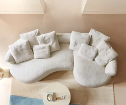 Big-SofaEdina 330x170 cm Plüsch Creme-Weiß Sofort versandfertig
