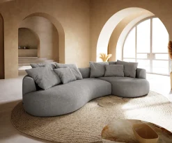 Big-SofaEdina 330x170 cm Strukturstoff Soft Grau Sofort versandfertig
