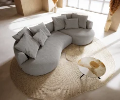 Big-SofaEdina 330x170 cm Strukturstoff Soft Grau Sofort versandfertig