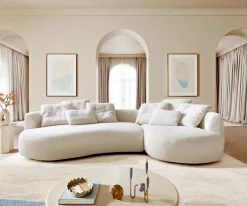 Big-SofaEdina 330x170 cm Teddystoff Beige Sofort versandfertig