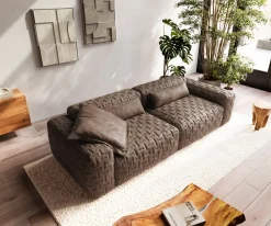 Big-SofaFreestyle Icon 280x110 cm Mikrofaser Taupe Vintage Versandfertig ca. 07.11.26