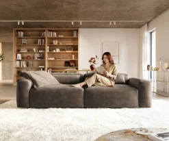 Big-SofaFreestyle Pure 280x110 cm Mikrofaser Taupe Vintage Versandfertig ca. 07.11.26