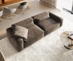 Big-SofaFreestyle Pure 280x110 cm Mikrofaser Taupe Vintage Versandfertig ca. 07.11.26