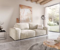 Big-SofaLanzo 230x95 cm Cord Beige Sofort versandfertig