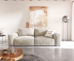 Big-SofaLanzo 230x95 cm Cord Beige Sofort versandfertig