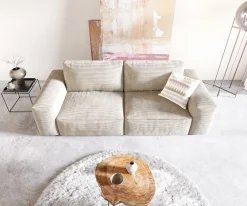 Big-SofaLanzo 230x95 cm Cord Beige Sofort versandfertig