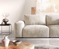 Big-SofaLanzo 230x95 cm Cord Beige Sofort versandfertig