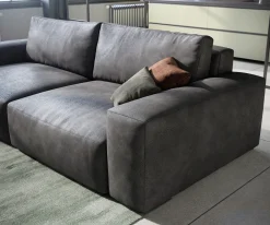 Big-SofaLanzo 230x95 cm Lederimitat Vintage Anthrazit Sofort versandfertig