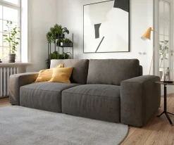 Big-SofaLanzo 230x95 cm Mikrofaser Khakibraun Sofort versandfertig