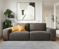 Big-SofaLanzo 230x95 cm Mikrofaser Khakibraun Sofort versandfertig