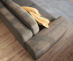 Big-SofaLanzo 230x95 cm Mikrofaser Khakibraun Sofort versandfertig