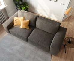 Big-SofaLanzo 230x95 cm Mikrofaser Khakibraun Sofort versandfertig