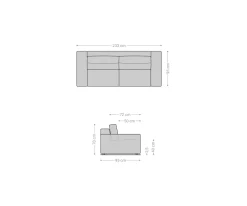 Big-SofaLanzo 230x95 cm Mikrofaser Khakibraun Sofort versandfertig