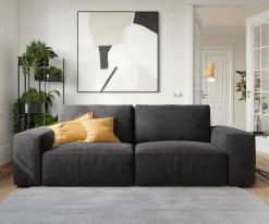 Big-SofaLanzo 230x95 cm Mikrofaser Schwarz Sofort versandfertig