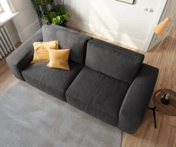 Big-SofaLanzo 230x95 cm Mikrofaser Schwarz Sofort versandfertig