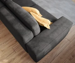 Big-SofaLanzo 230x95 cm Mikrofaser Schwarz Sofort versandfertig