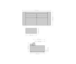 Big-SofaLanzo XL 270x130 cm Cord Beige mit Hocker Sofort versandfertig
