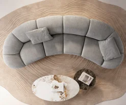 Big-SofaLunna 360x175 cm Strukturstoff Soft Grau 2 Kissen Sofort versandfertig