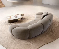 Big-SofaLunna 360x175 cm Strukturstoff Soft Taupe 2 Kissen Versandfertig ca. 12.11.26