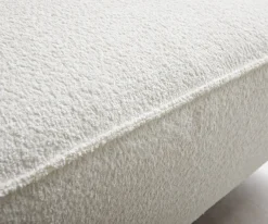 Big-SofaSirpio 230x95 cm Bouclé Creme-Weiß mit Hocker Sofort versandfertig