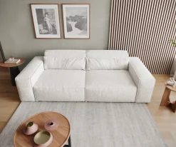 Big-SofaSirpio 230x95 cm Bouclé Creme-Weiß Sofort versandfertig