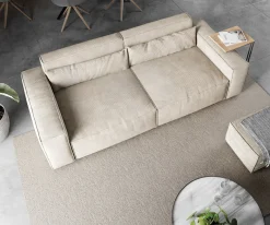 Big-SofaSirpio 230x95 cm Cord Beige mit Hocker Sofort versandfertig