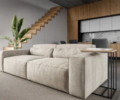 Big-SofaSirpio 230x95 cm Cord Beige Sofort versandfertig