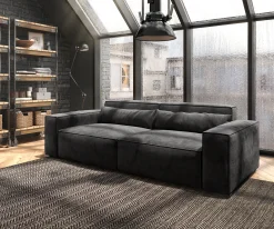 Big-SofaSirpio 230x95 cm Mikrofaser Schwarz Sofort versandfertig