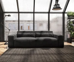 Big-SofaSirpio 230x95 cm Mikrofaser Schwarz Sofort versandfertig