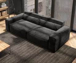 Big-SofaSirpio 230x95 cm Mikrofaser Schwarz Sofort versandfertig