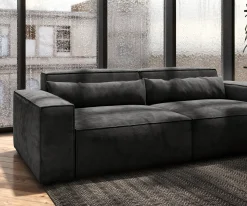 Big-SofaSirpio 230x95 cm Mikrofaser Schwarz Sofort versandfertig
