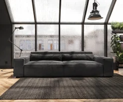 Big-SofaSirpio XL 270x130 cm Mikrofaser Schwarz Sofort versandfertig