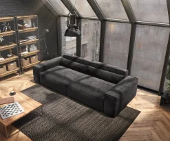 Big-SofaSirpio XL 270x130 cm Mikrofaser Schwarz Sofort versandfertig