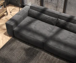Big-SofaSirpio XL 270x130 cm Mikrofaser Schwarz Sofort versandfertig