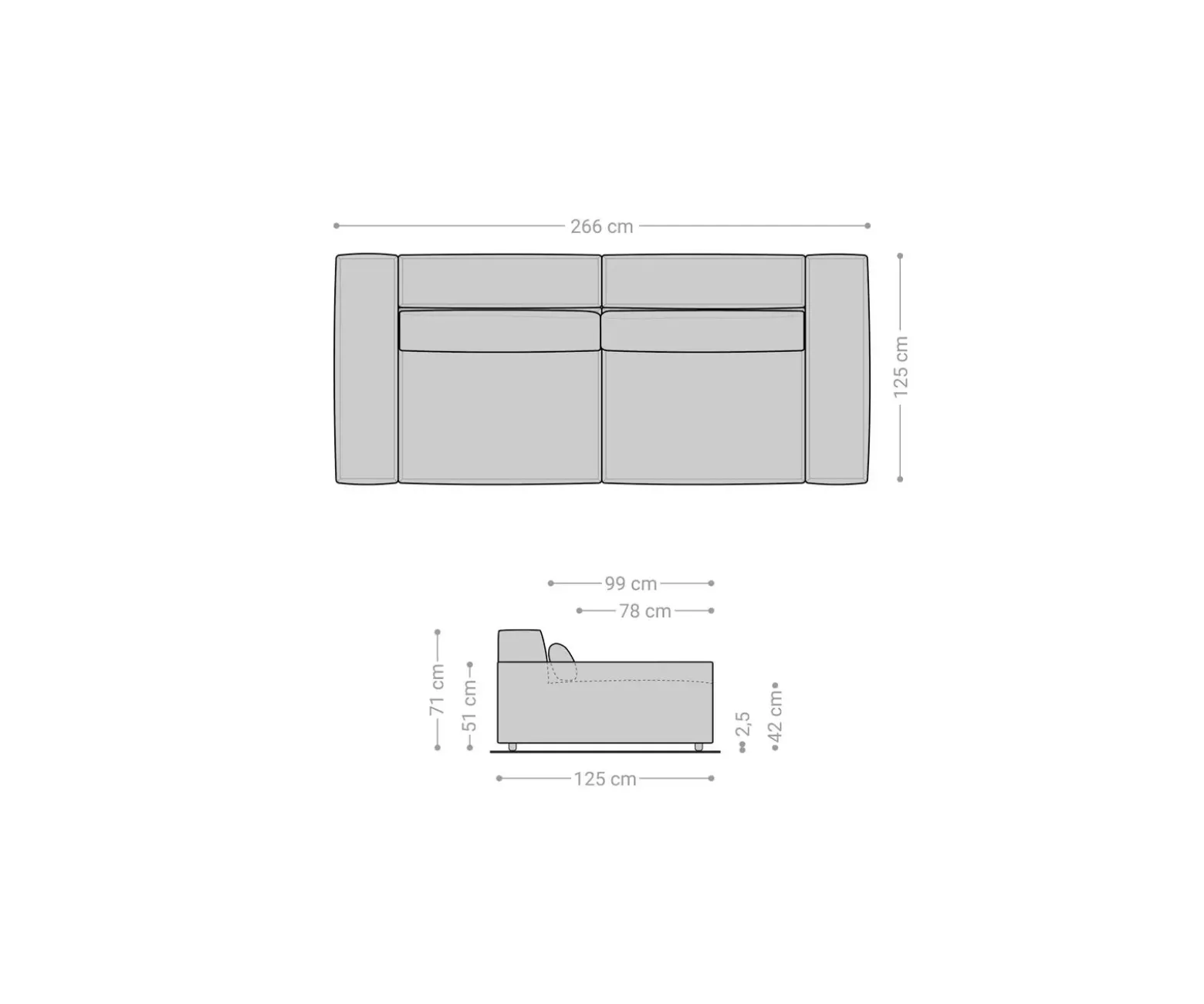 Big-SofaSirpio XL 270x130 cm Mikrofaser Schwarz Sofort versandfertig