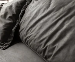 Big-SofaSnoosh 400x150 cm Mikrofaser Schwarz Vintage Recamiere rechts Sofort versandfertig
