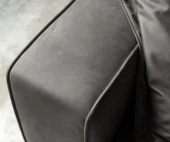 Big-SofaSnoosh 400x150 cm Mikrofaser Schwarz Vintage Recamiere rechts Sofort versandfertig