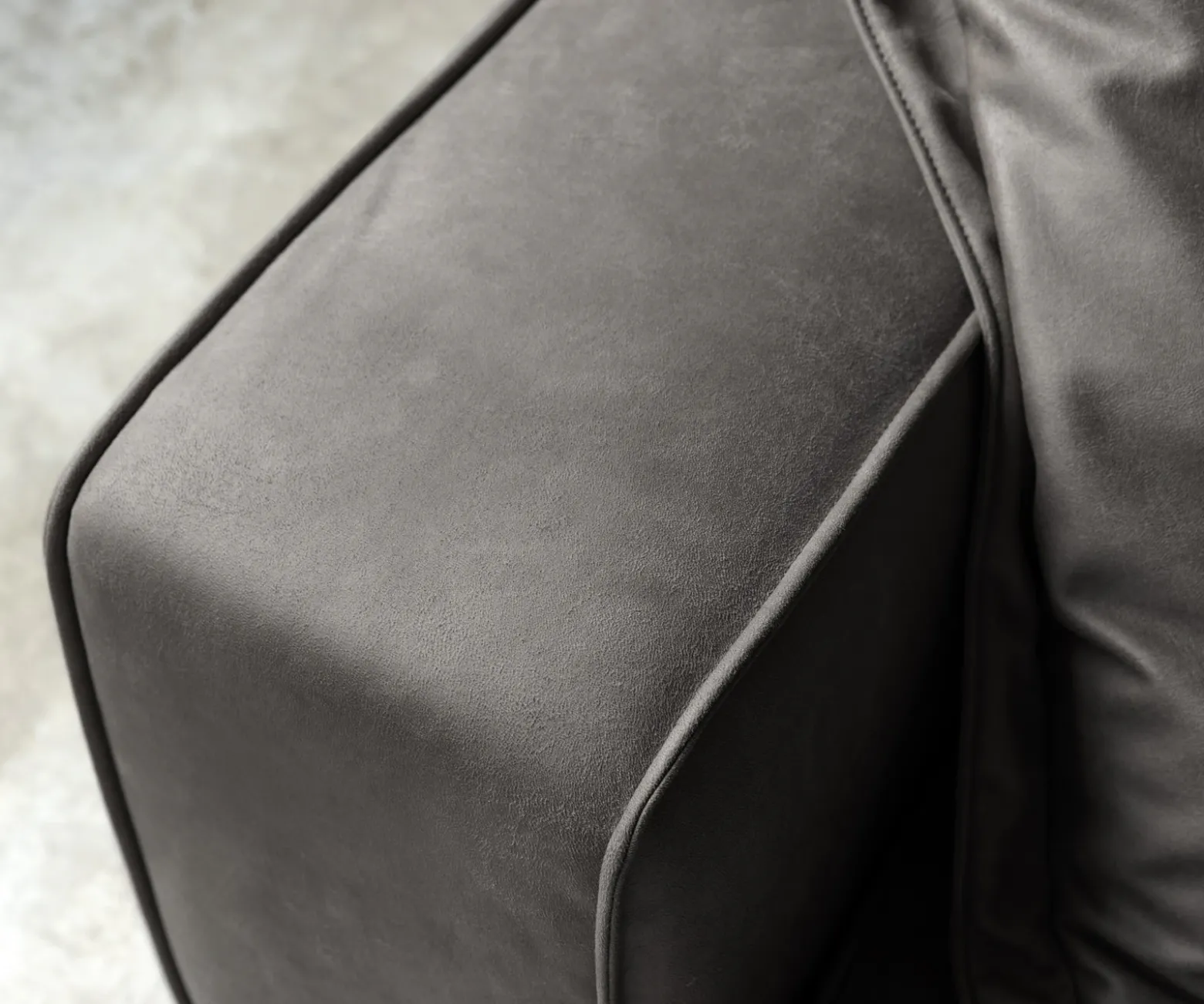 Big-SofaSnoosh 400x150 cm Mikrofaser Schwarz Vintage Recamiere rechts Sofort versandfertig